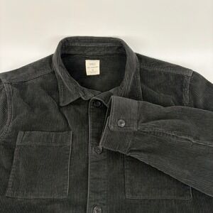 Marks and Spencer Mens XL Corduroy Overshirt Black Shacket T25 1132M Cotton